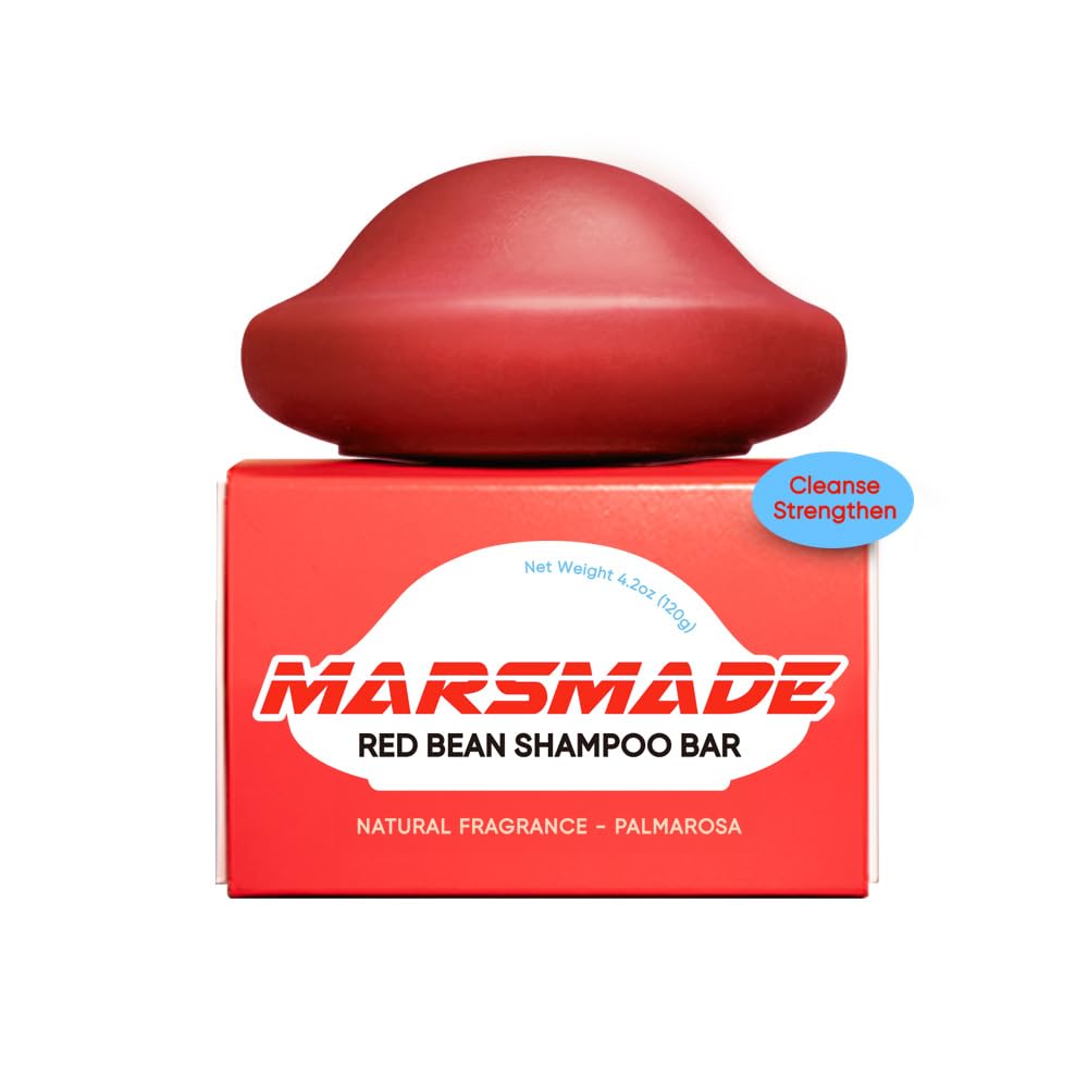 Red Bean Shampoo Bar 2.0 - Hydrating & Moisturizing Natural Hair Soap Bar Shampoo for Hair Color & Scalp Nourishment - Bathing Soap Solid Shampoo for All Hair Types (120g, 4.23oz)