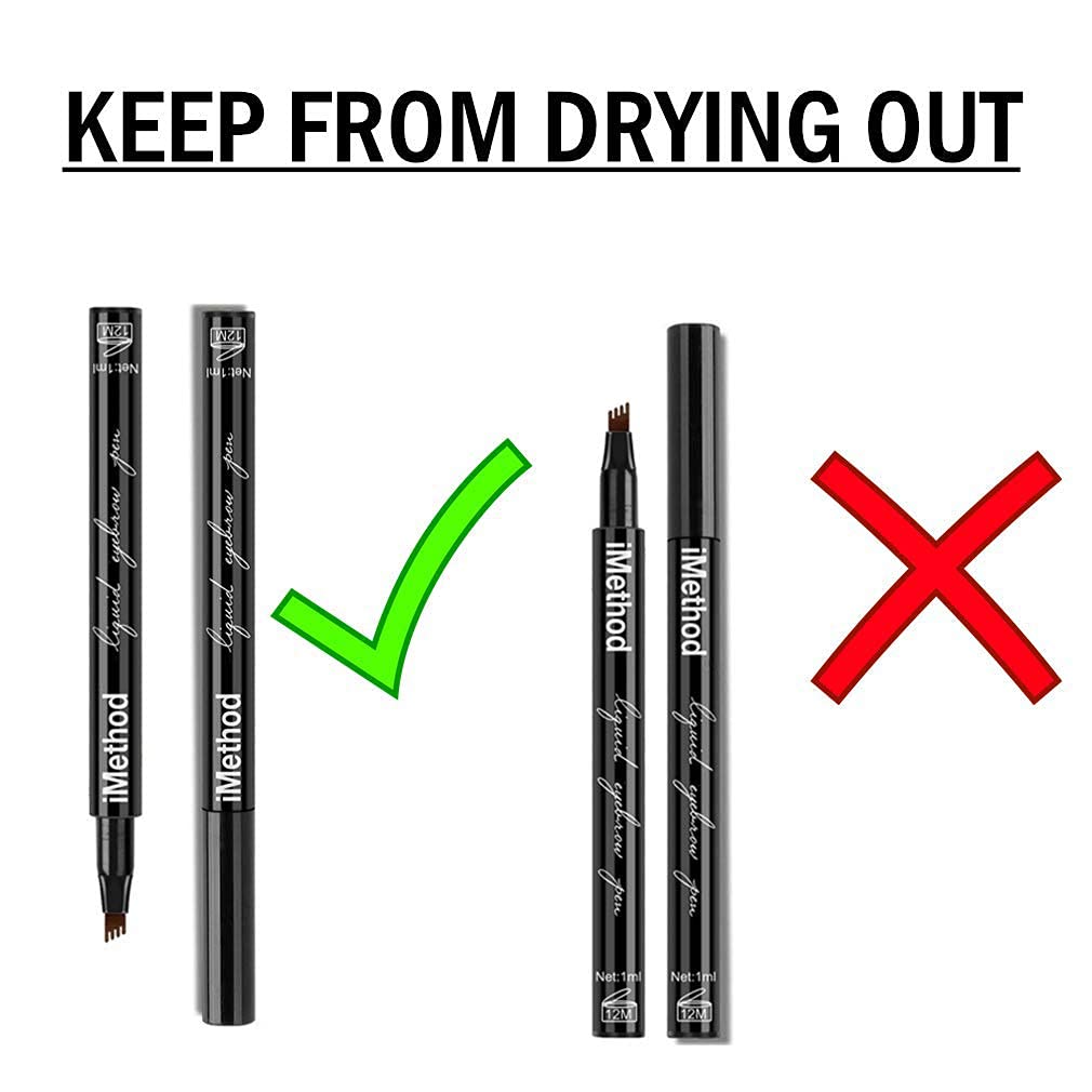 iMethod Eyebrow Pen - iMethod Eyebrow Pencil with a Micro-Fork Tip Applicator Creates Natural Looking Brows Effortlessly and Stays on All Day, Black
