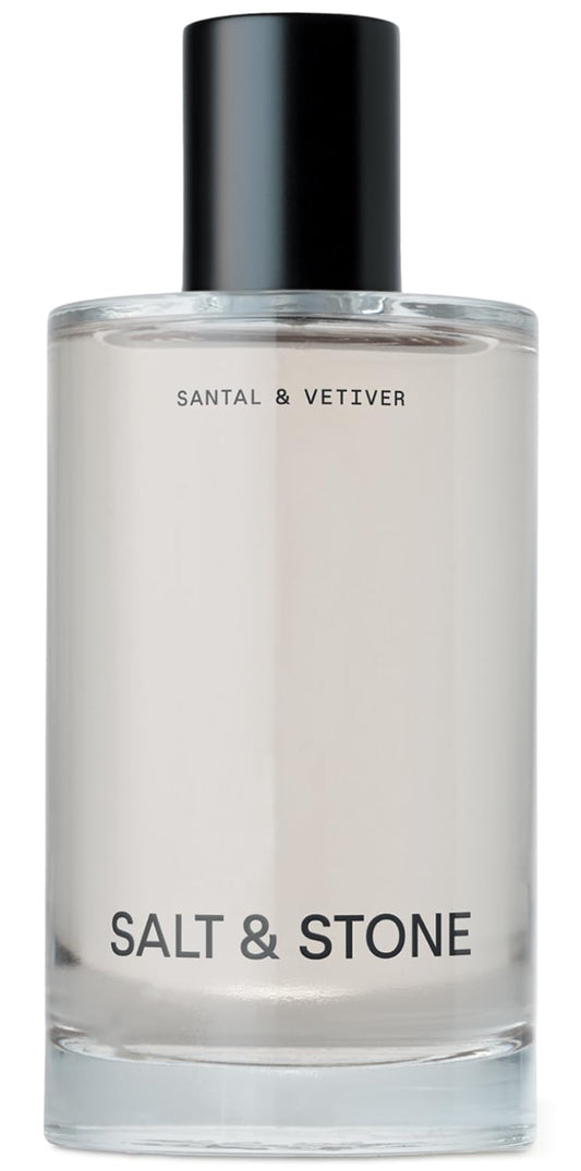 Salt & Stone Body Mist, Santal & Vetiver Scent, Skincare Infused Perfume Hair & Body Spray for Women and Men, Hydrating Fragrance with Glycerin and Red Algae, Vegan, Cruelty Free, 3.4 fl oz