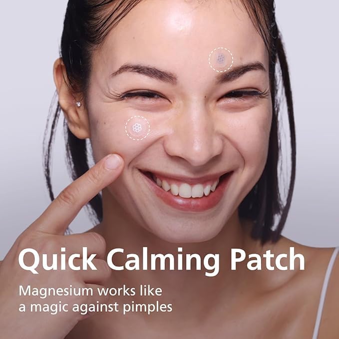 Quick Calming Magnesium Patches(20 patches) with Cica Ampoule - Intensive Care, Pimple patches, Hydrocolloid Band, Zits Spot care Overnight Home Care 2-8 hours, New boxs types