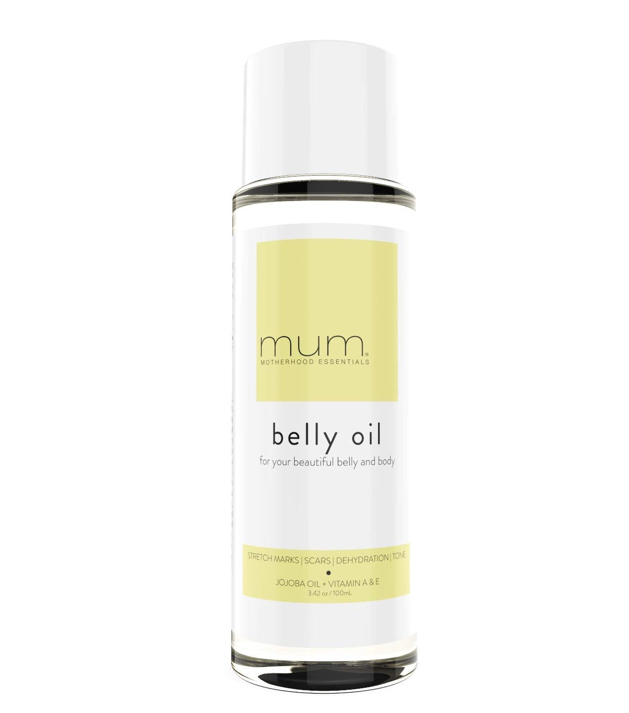 Mum. Motherhood Essentials® Premium Organic Belly Oil (3.42oz), Maternity Stretch Mark Oil,Prevent,Heal Remove Stretch Marks & Scars, Safe For Pregnancy