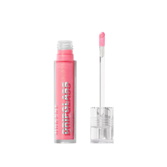 MORPHE Dripglass High Shine Lip Gloss - Glazed, Semi-Sheer & Nourishing Lip Makeup - Buildable Formula Infused with Plant-Derived Squalane & Vitamin E - Pink Mirror (0.13 oz)