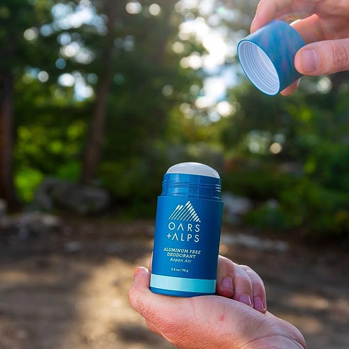 Oars + Alps Aluminum Free Deodorant for Men and Women, Dermatologist Tested and Made with Clean Ingredients, Travel Size, Aspen Air, 3 Pack, 2.6 Oz Each