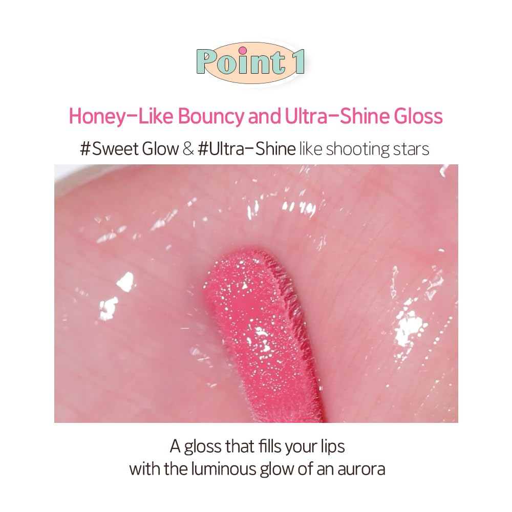 ETUDE Over Glowy Lip Gloss #4 Pink Marshmallow | Non-Sticky Vegan Lip Tint | Moisturized & Long-lasting Lip Gloss | Daily Tint for Dry Lips, Korean Makeup, K-beauty, Perfect for Gift
