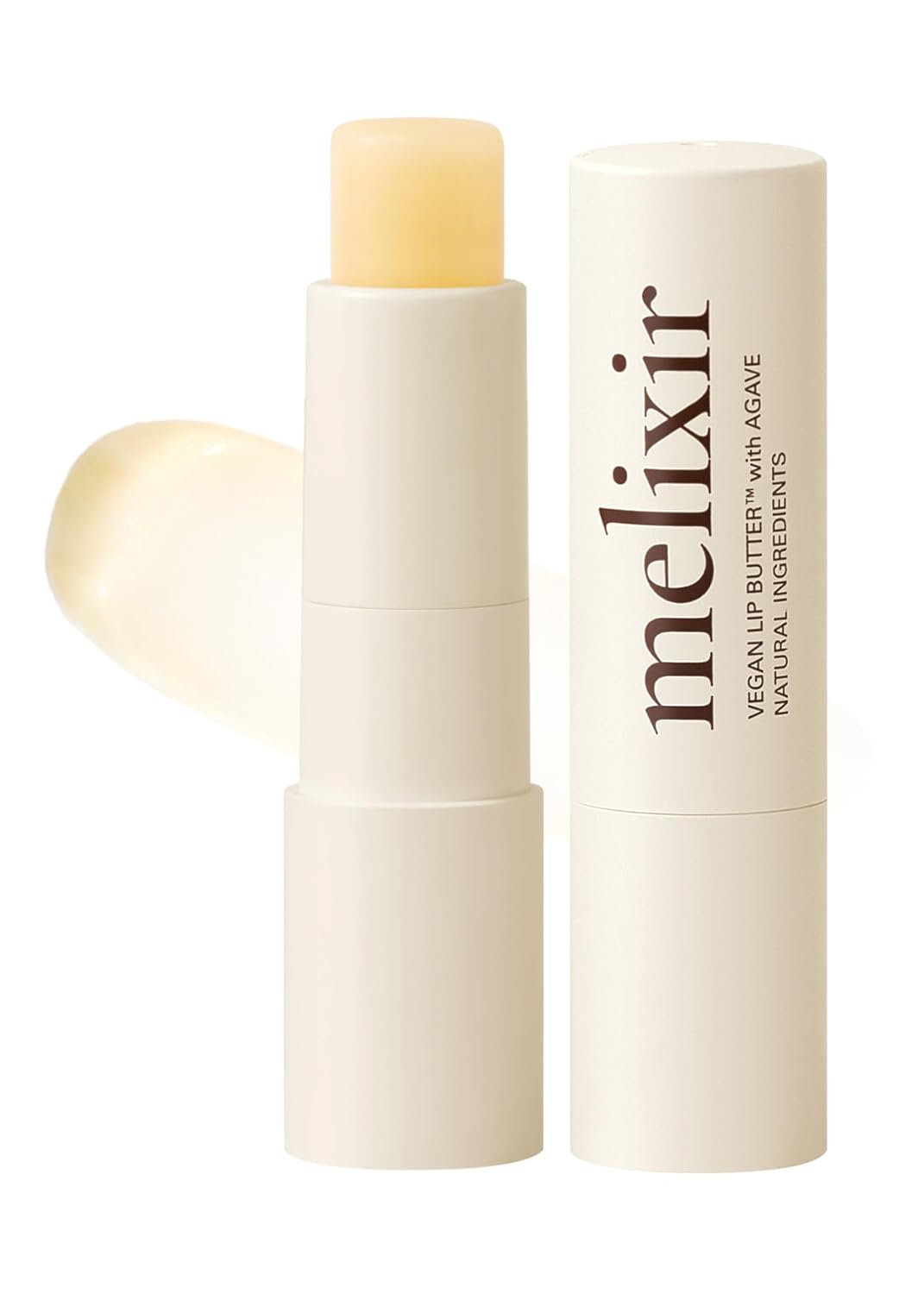 Melixir Vegan Lip Butter (12 Colors), Hydrating Lip Balm Stick, Bee-Free, Petrolatum-Free, Plant-Based, Moisturizes Dry & Chapped Lips With Shea Butter, Sheer, Natural Finish - #01 Agave(Clear)