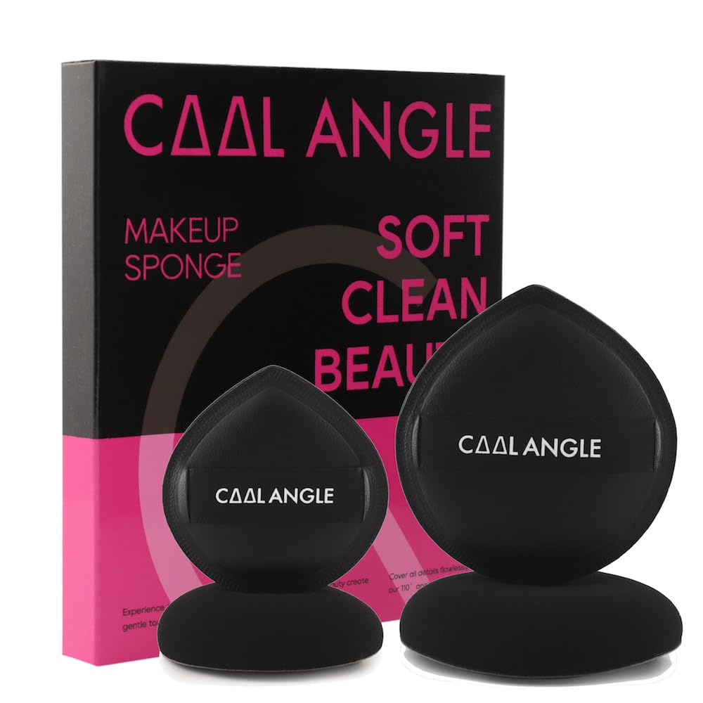 4Pack Makeup Sponge Latex-Free Soft Blender Sponge Perfect for Foundation Concealer Cream Powder, Beauty Sponge Set for Long-lasting and Natural Makeup, 2X-Large and 2 Medium Black