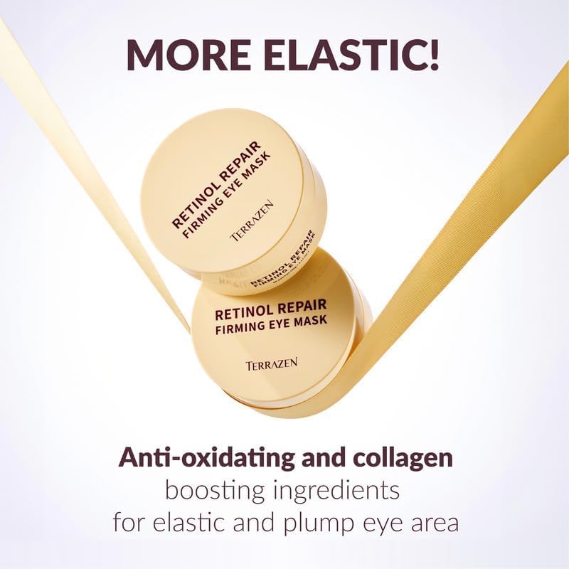 Korean Eye Patches Retinol Repair Firming Eye Mask Korean Skincare 24K Gold Hydrogel for Dark Circles, Puffiness & Fine Lines, 60 pcs