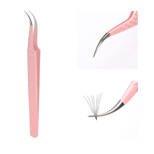 Eyelash Extension Tweezers FADLASH Volume Lash Tweezers Precision Curved Tip Lash Extension Tweezers Isolation & Volume Techniques Professional Application Tools