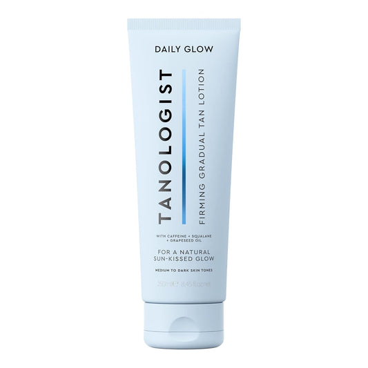 Tanologist Firming Daily Glow Body Lotion- Medium/Dark, Gradual Tanning Lotion, No Fake Tan Smell, Streak-Free & Natural Looking Self Tanner, Toning, Vegan, 8.45 fl. oz/250 ml Tube