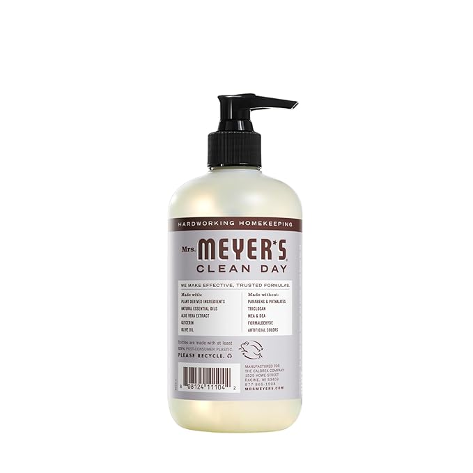 Mrs. MEYER'S Clean Day Liquid Hand Soap 4 Pack Variety, Lemon Verbena, Lavender, Basil, Compassion Flower, 12.5 OZ Each, 1 CT