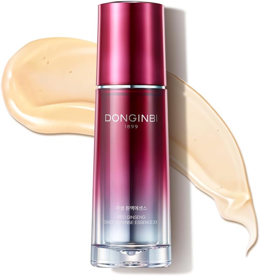 Donginbi Red Ginseng Daily Defense Essence - Firming & Skin Barrier Repair Serum for Dry Skin, Korean Red Ginseng Essence, Korean Skin Care Gifts for Women, 2.03 floz / 60ml