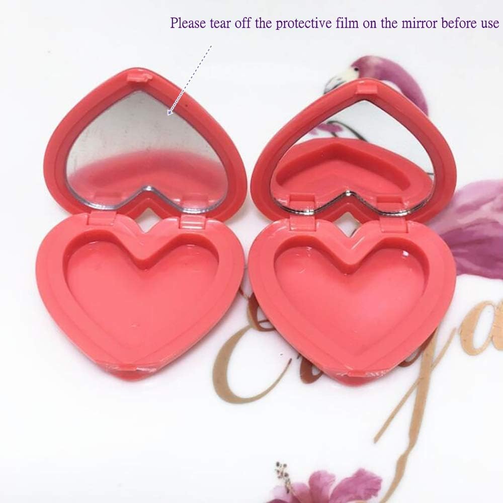 RONRONS 8 Pack Empty Eyeshadow Palette Mini Heart Shaped Lipstick Container Case DIY Cosmetics Container with Mirror