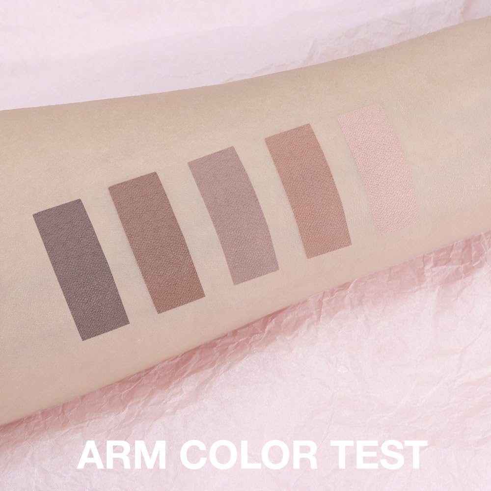 AMY'S DIARY Neutral Nude Brown Eyeshadow Palette Makeup, 5 Colors Cool-Toned Velvety Matte Finish, Nude Taupe Eye Shadows, for Brown Eyes Long Lasting Naturing-Looking (04#)