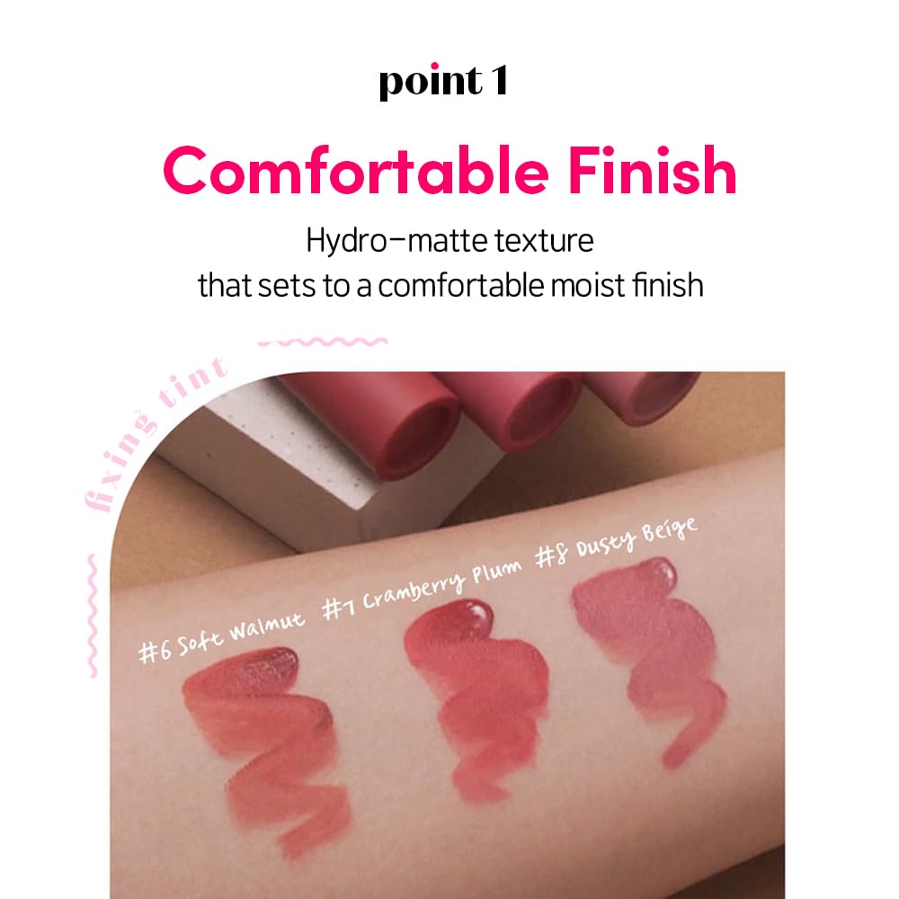 ETUDE Fixing Tint #12 Salmon Brick (4g) | Long Lasting High Pigmented Liquid Lipstick | Waterproof Lightweight Matte Finish Lip Stain | Full Coverage | Korean Makeup, Kbeauty