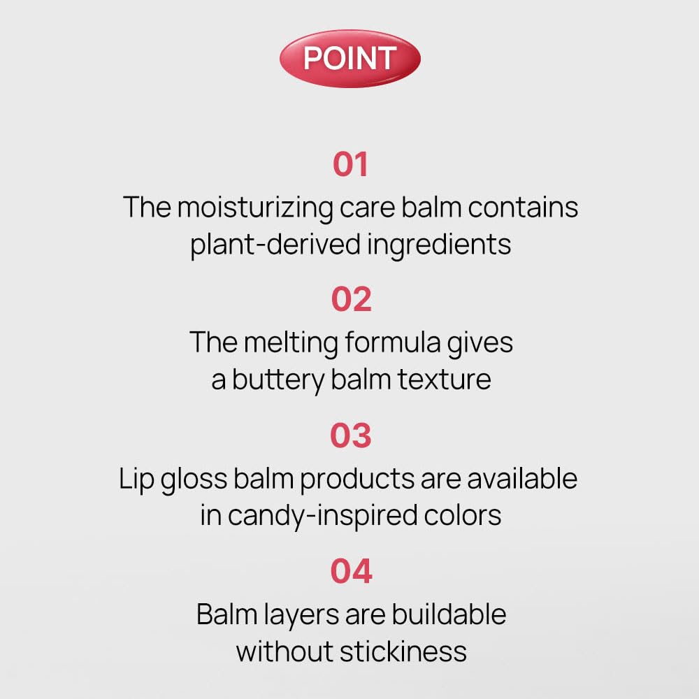 YNM Candy Gloss Balm 3g (08 BALLET PINK, 3g)(+9 colors) K-beauty, Tinted, Color Lipstick Balm, Glossy, Moisture, korean, Jello lips, Non-Sticky and Long-lasting