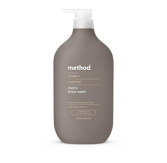 Method Men Body Wash, Cedar and Cypress, Paraben and Phthalate Free, Quick-Lathering Cleansers, Cruelty Free, 28 oz