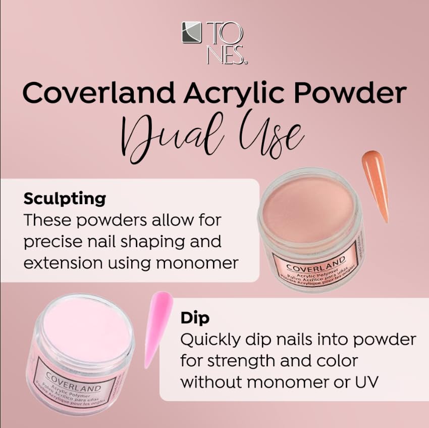 Tones Coverland Acrylic Nail Powder "Sweater Weather" - Limited Edition Acrylic Powder for Nail Design, Sculpting, and Masking Nail Bed Imperfections - Professional Acrylic Nail Supplies - (1.5 Oz)