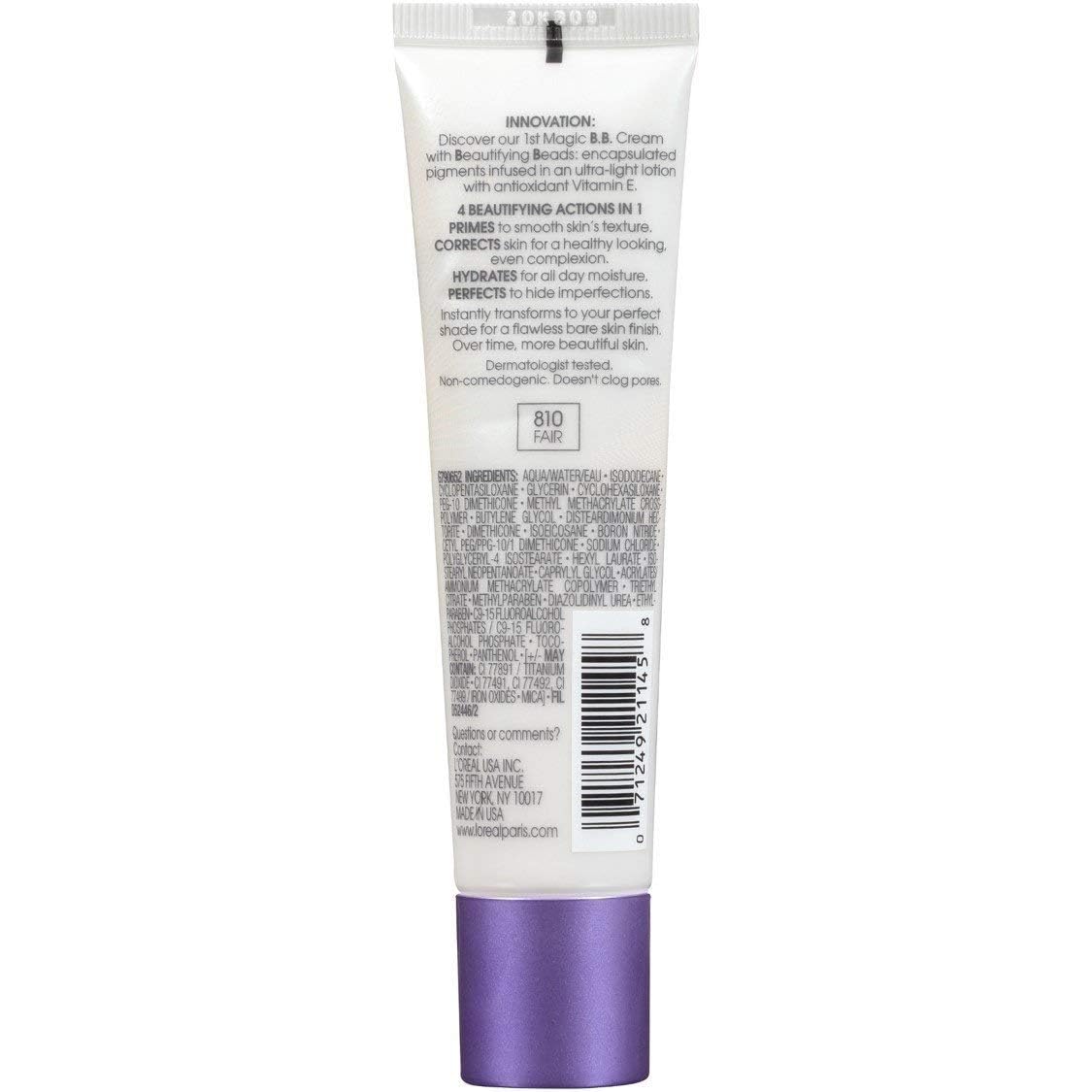 L'Oréal Paris Makeup Magic Skin Beautifier BB Cream Tinted Moisturizer, Fair, 1 fl oz, 1 Count