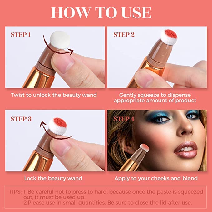 Blush Dreams Contour Beauty Wand, Liquid Face Concealer Contouring Stick with Cushion Applicator, Long Lasting Smooth Natural Matte Finish, Lightweight Blendable Super Silky Cream Contour Stick (Silver Highlighter (H3))