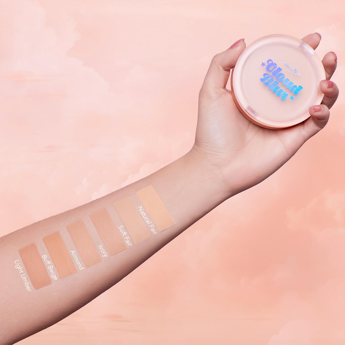 Beauty Bundle Beauty Creations Pink Cloud Pink Loose Setting Powder & Amorus Cloud Blur Matte Balm Foundation, Minimizes Pores, Matte Finish 14HR Shine Control (Light Umber)