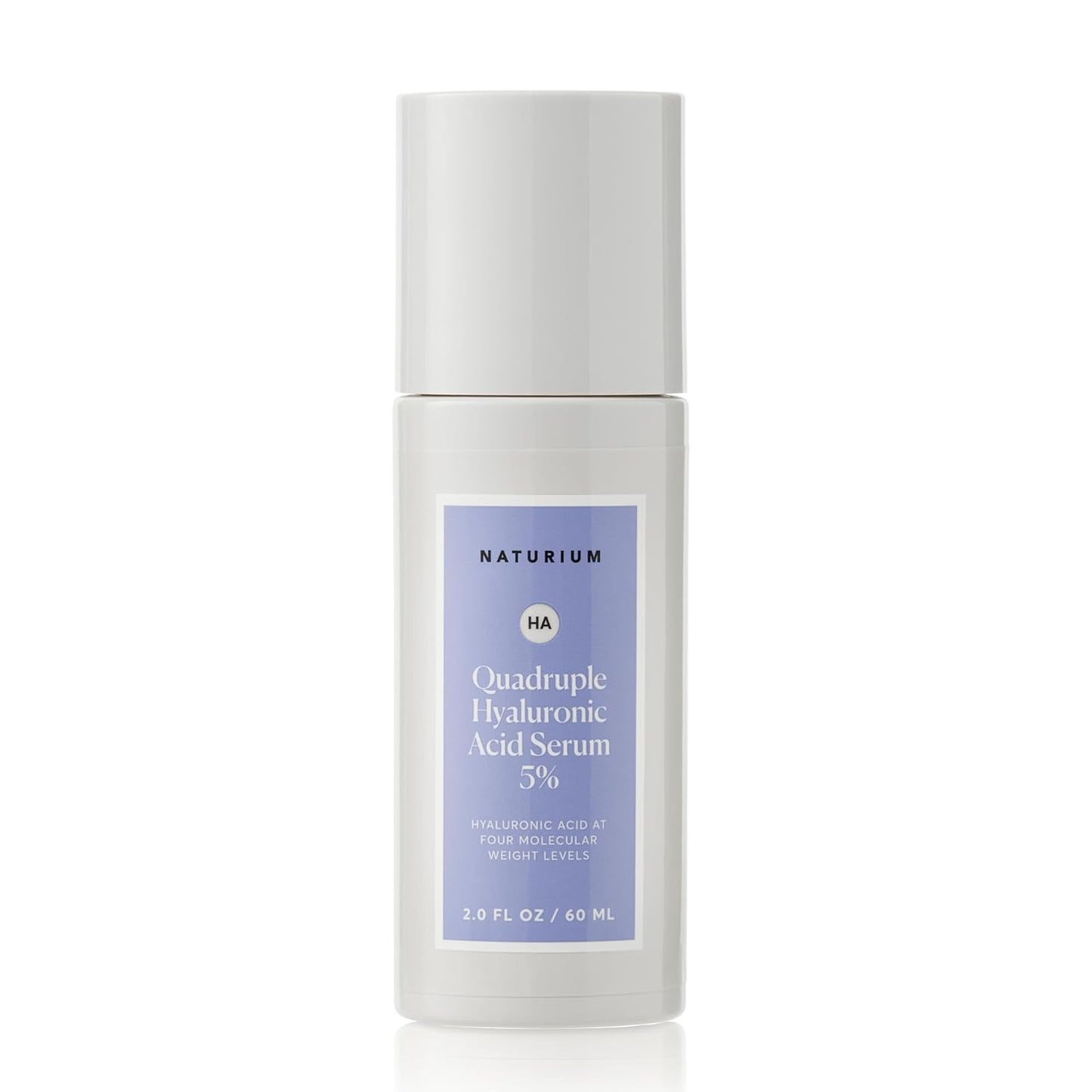 Naturium Quadruple Hyaluronic Acid Serum 5% Jumbo, Hydrating & Plumping Face Serum, Anti-Aging & Moisturizing Skin Care, Fragrance-Free, 2 oz