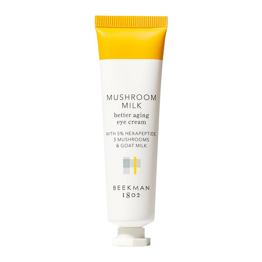 Beekman 1802 Mushroom Goat Milk Eye Cream - Clinically Proven Anti-Aging Eye Treatment for Dark Circles & Fine Lines - With Kojic Acid, Hexapeptide & Mushrooms - Fragrance-Free, Cruelty-Free