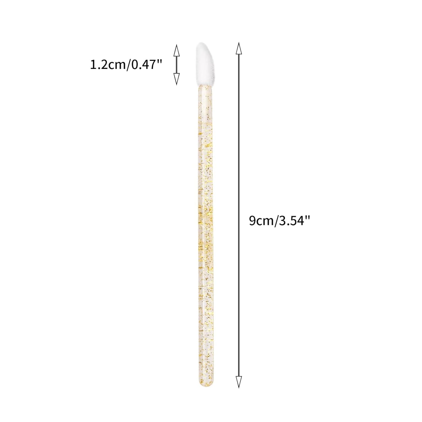 100PCS Glitter Crystal Lip Brush, Disposable Lip Brushes Lip Gloss Applicators Lipstick Gloss Wands Applicator Perfect Makeup Tool Kits (Gold)