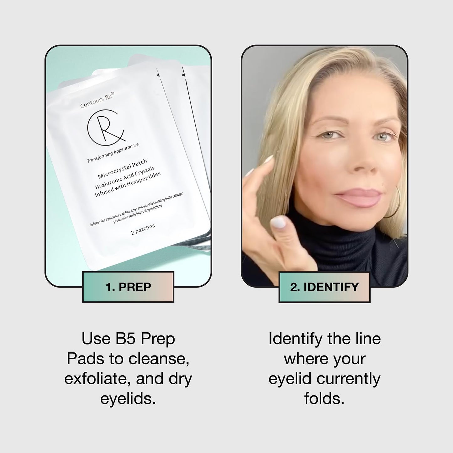 Contours RX Lids by Design - Non-Surgical & Transparent Eyelid Lift Strips - for a More Youthful-Looking Appearance, Reshape and Define with Eyelid Tape for Hooded Eyes (4mm) 80ct