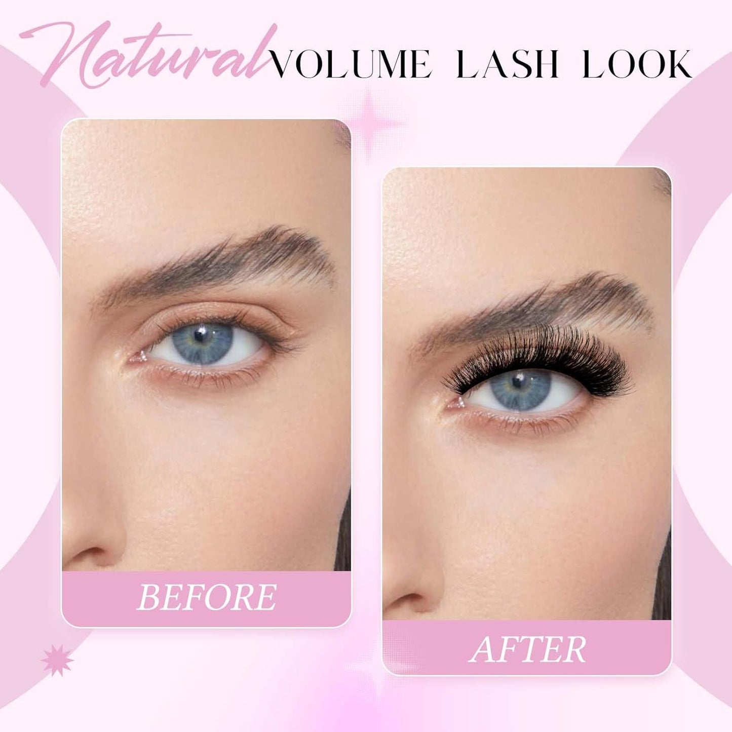 False Eyelashes Kit Thick and Voluminous Cat Eye Lashes Wear Comfortable Fake Lashes with Thin Band, 14 Pairs Lash Applicator Tool at Home by FADLASH,LZDD