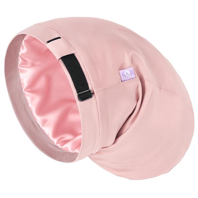 OLESILK Silk Bonnet for Long Hair: 100% Mulberry Silk for Sleeping Women&Men, Extra Large Loc Cap for Braids, Adjustable