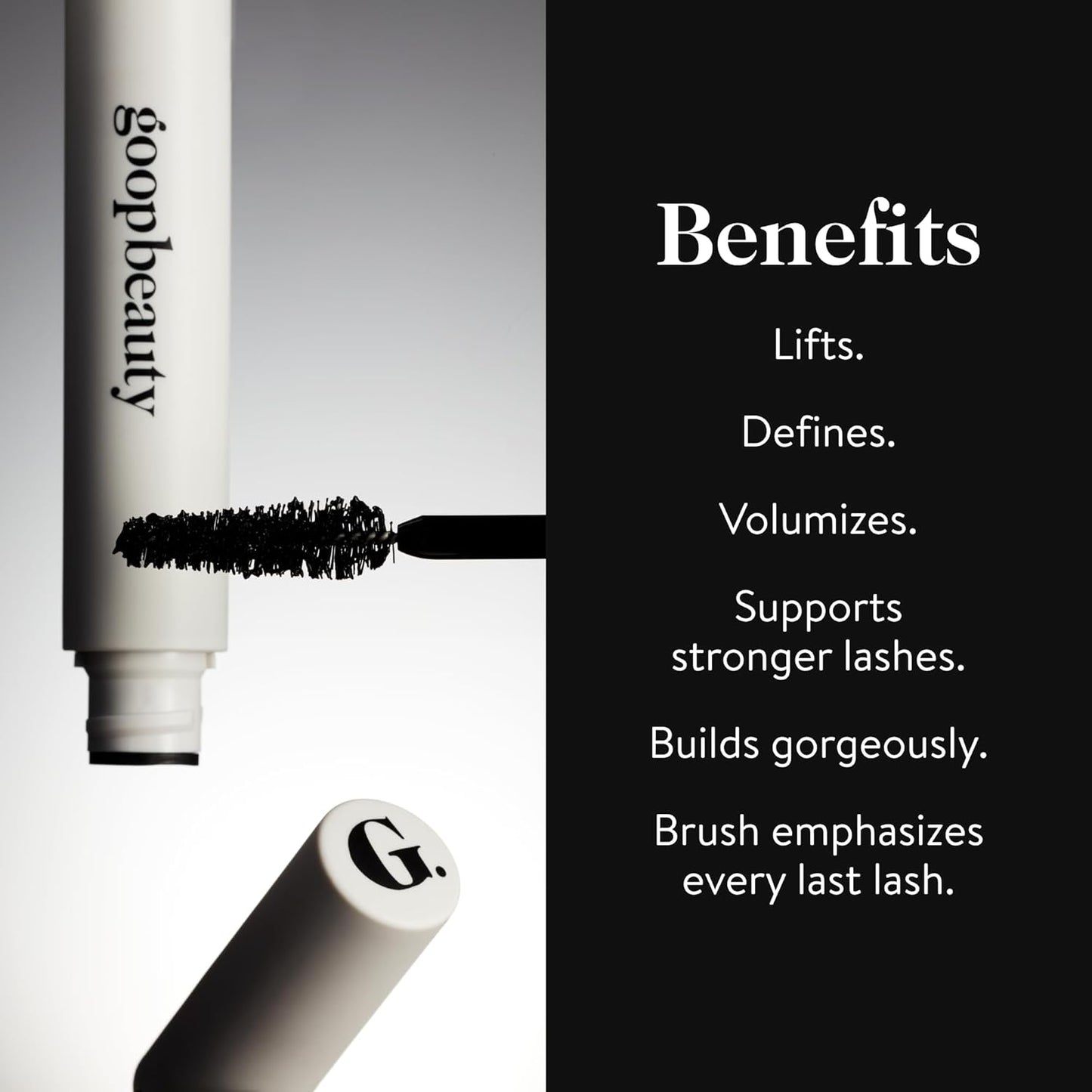 goop Beauty Featherlash Lifting Serum Mascara | Volumizing & Lengthening Mascara with Nourishing, Clean Ingredients | 0.15 fl oz