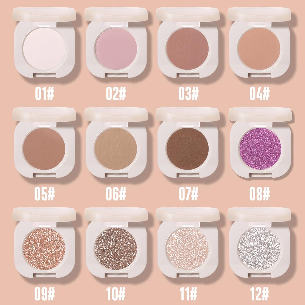 Pressed Single Matte Tan Eyeshadow Palette Makeup, Brown Eyeshadow For Women, Neutral Matte Pressed Powder Single Vegan Eyeshadow; Talc, Paraben & Cruelty Free, (03)