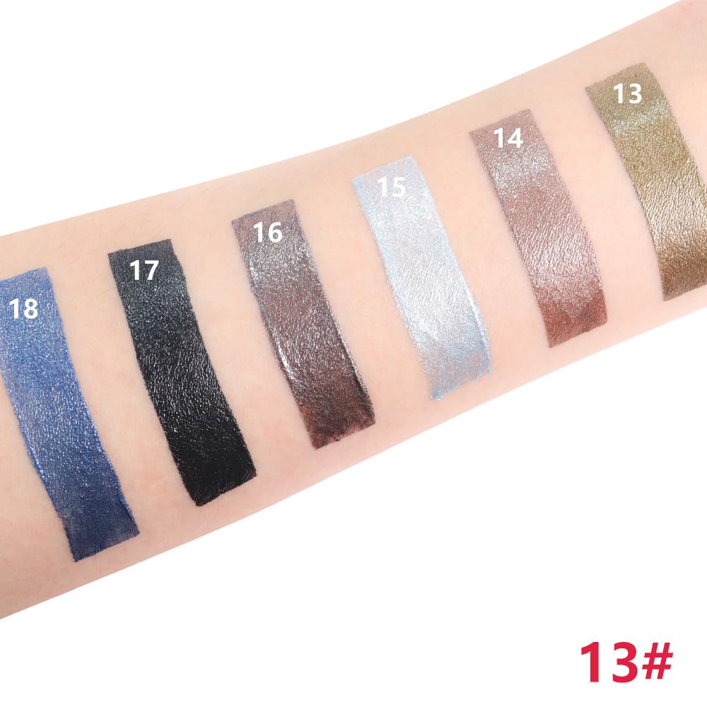 Khaki Shimmer Cream Eye Shadow Stick Makeup for Women, Khaki Green Shimmer Matte Eye Shadow Brightener Stick for Eyes, Waterproof Eyeshadow Pencil Applicator Blendable for Eye Highlight 13