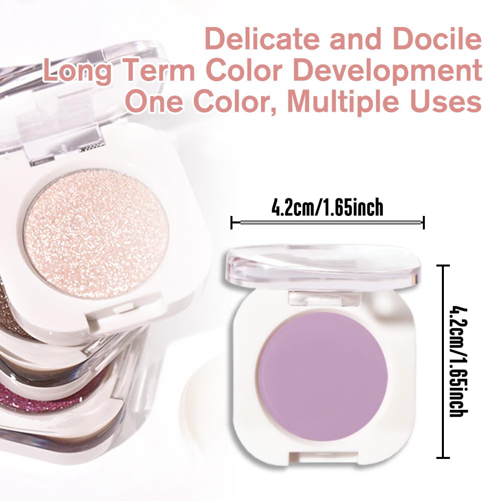 Violet Purple Matte Eyeshadow Palette for Women, Single Monochrome Eye Shadow Makeup, Shiny Pressed Powder, Blendable Natural sombras para ojos, Holographic,Vegan,Travel -31