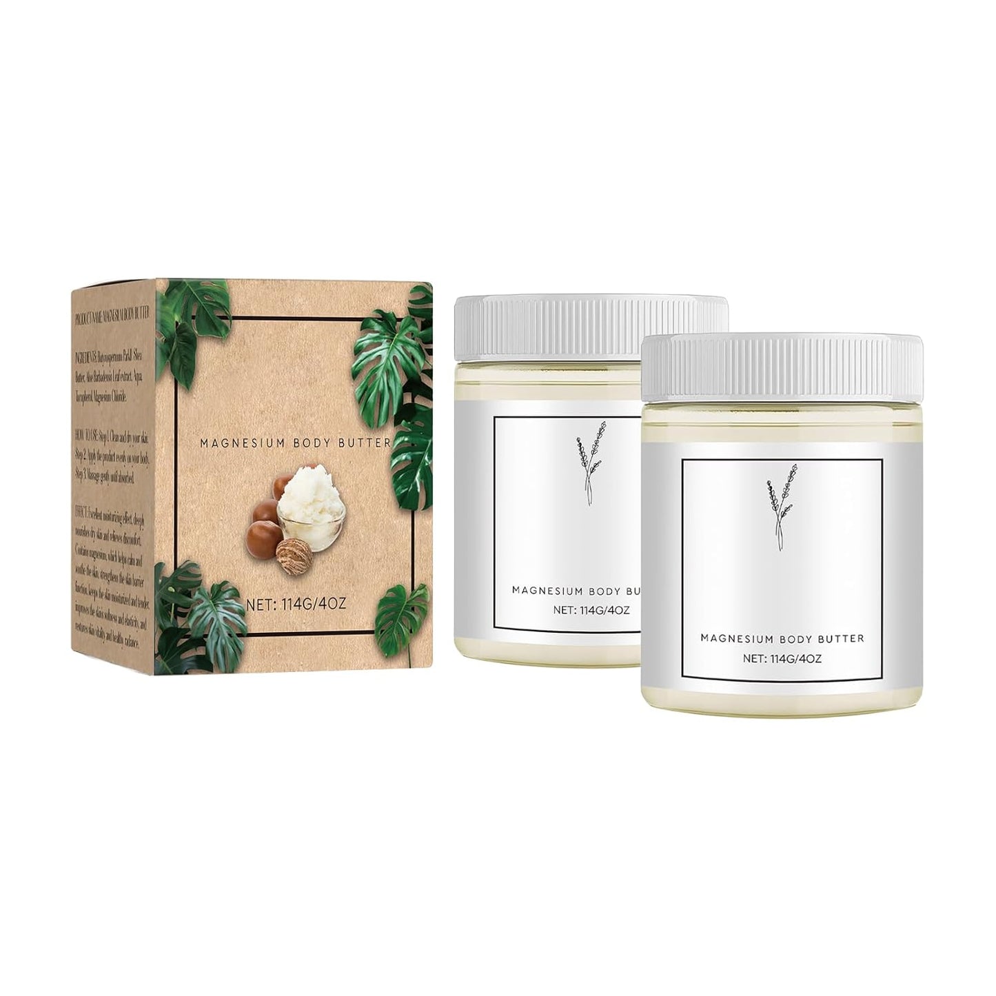 Mama-Bear Neuropathy Cream, Magnesium Body Butter, Magnesium Cream for Neuropathy, Deeply Moisturizes Skin, Keep Soft Smooth (2PCS)