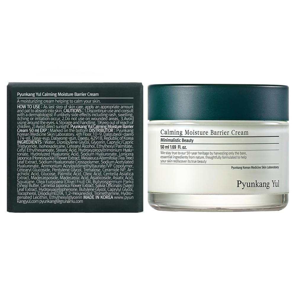 Pyunkang Yul PKY Calming Moisture Barrier Cream Instantly Soothes Sensitive Skin, Hyaluronic Acid & Ceramide for Hydration, Vegan, Korean Skincare (1.69 Fl. Oz, 50ml)