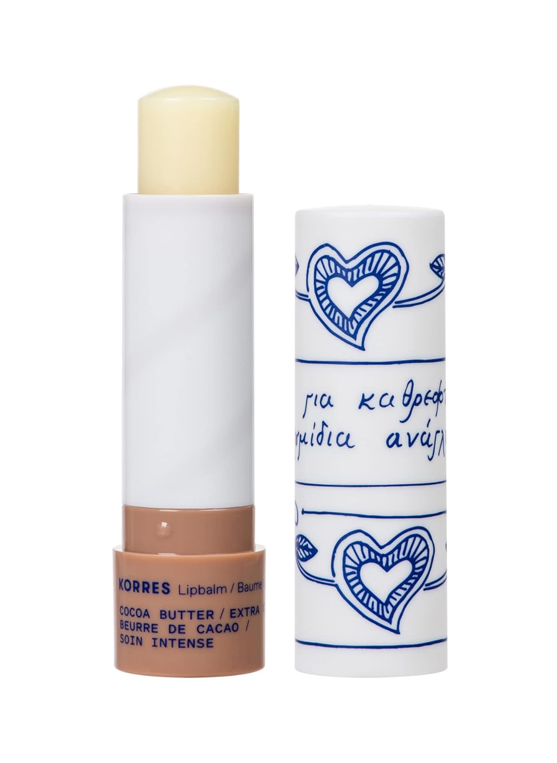KORRES Lip Butter Stick Cocoa Butter Hydrating Lip Balm with Greek Hypericum Balsam Oil, Moisturizing Natural Shine & Subtle Tint for Soft Smooth Lips, Lip Care for Women & Men, 0.17 Oz Stick