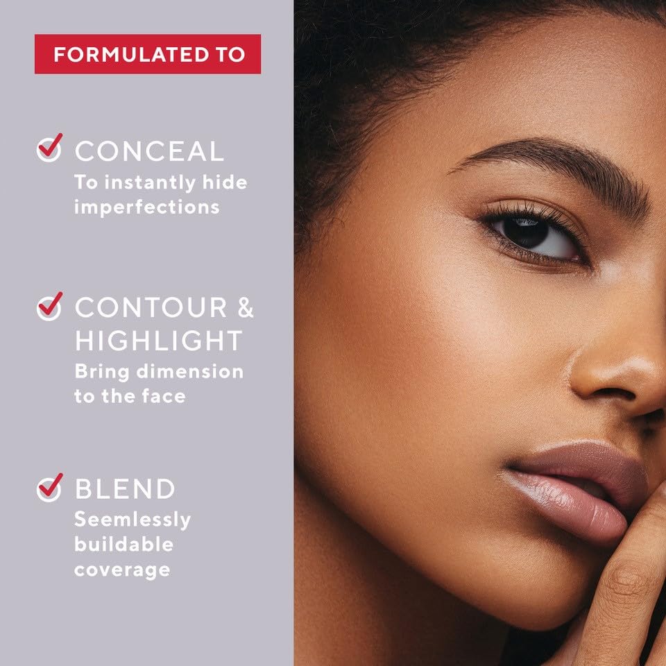 Mirabella Invincible For All Perfecting Under Eye Concealer Full Coverage - Hydrating Makeup Concealer for Dark Circles, Fine Lines & Wrinkles w/Hyaluronic Acid - Tan T160