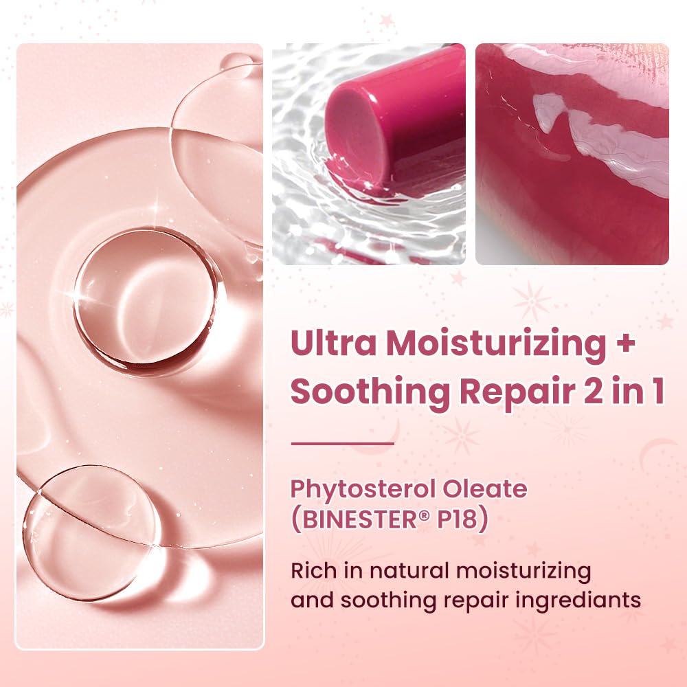 CATKIN Glossy Lip Balm Ultra Hydating Glow Lip Tinted Jelly Plumping Melting Balm Shea Butter Repair Soothing For Dry Lips 0.12 oz C07 AZALEA