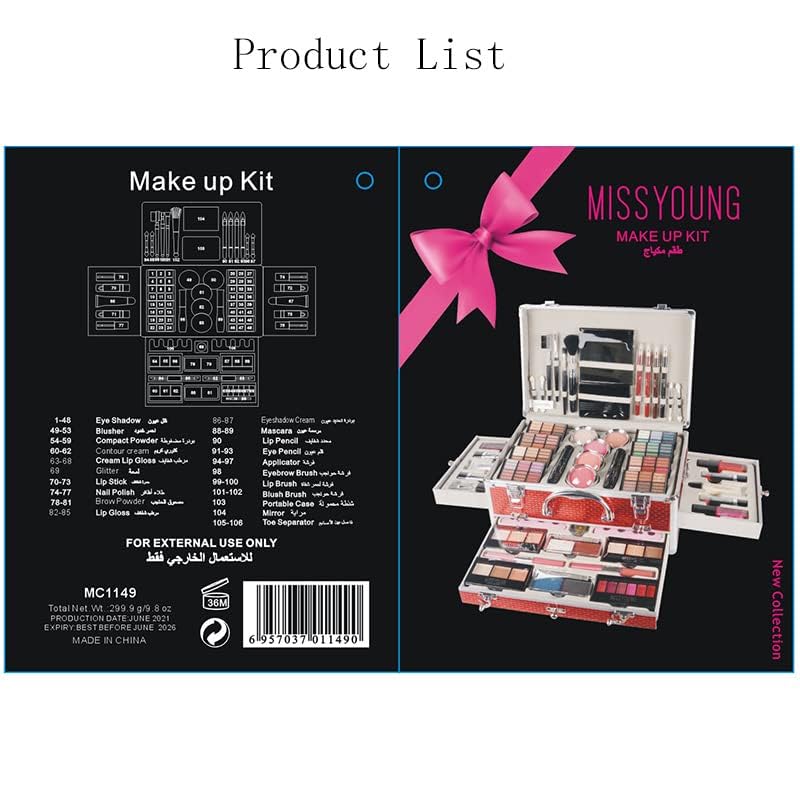 102 Colors Professional make up set, All in one makeup kit for women full kit, Cosmetics teenagers, Makeup palette