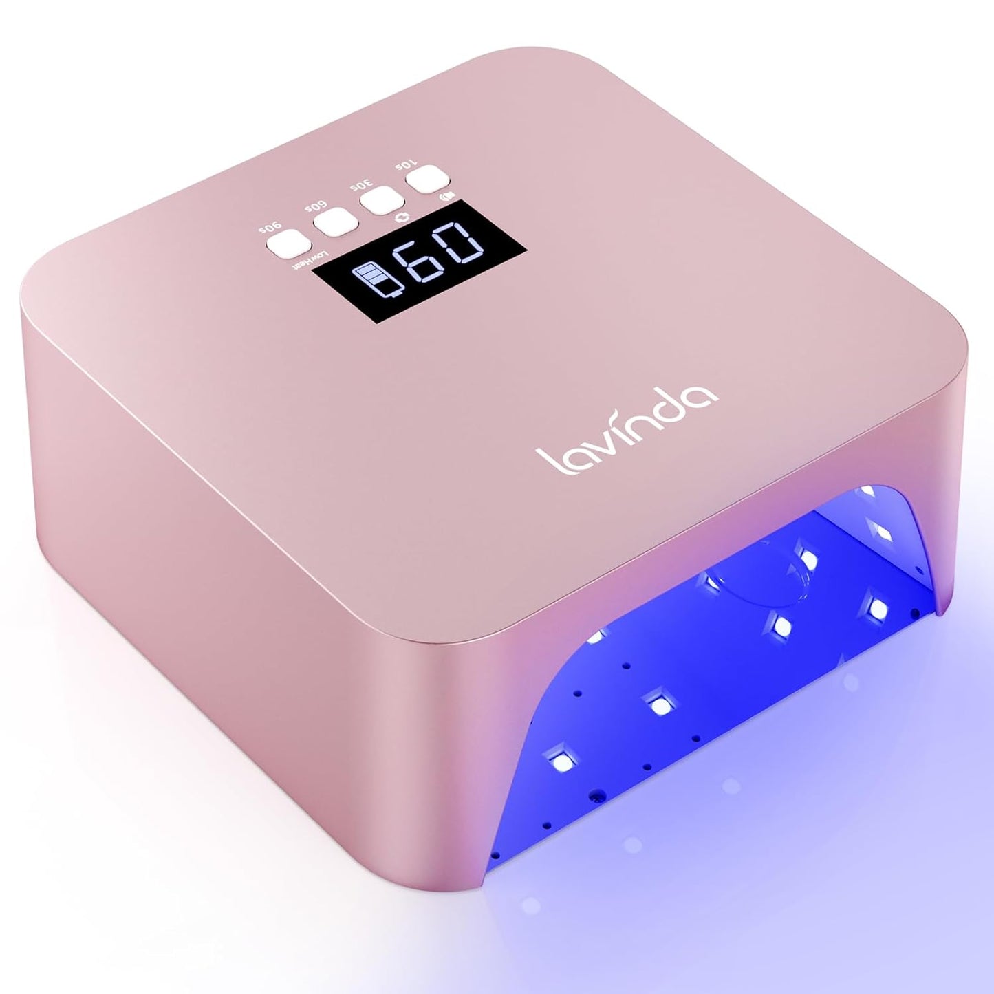 Lavinda 48W UV LED Nail Lamp, Rechargeable Cordless UV Light for Gel Nails LED Nail Dryer with Auto Sensor, 4 Timer Settings & LCD Display, Fast Curing Light All Gel Polish for Home Salon Use