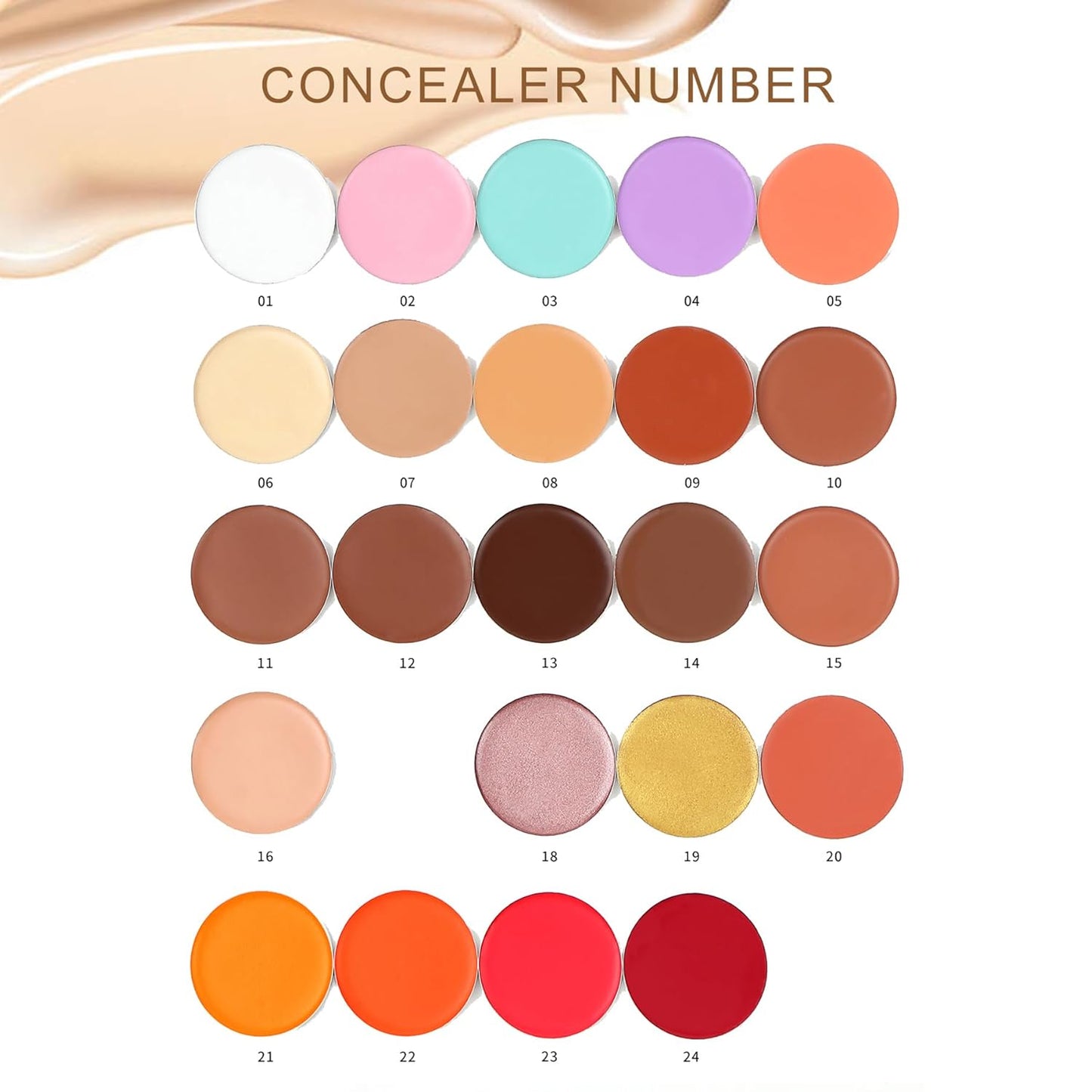Cream Concealer Corrector Correcting Contour Makeup Set under Eye Concealer Cream Kit for Dark Circles and Blemish 6