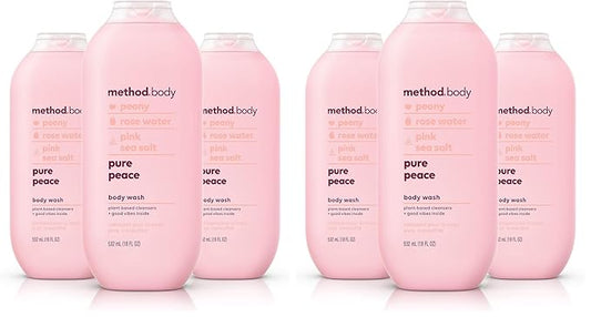 Method Body Wash,Pure Peace,Paraben and Phthalate Free,18 oz,Detoxifying,(Pack of 6)