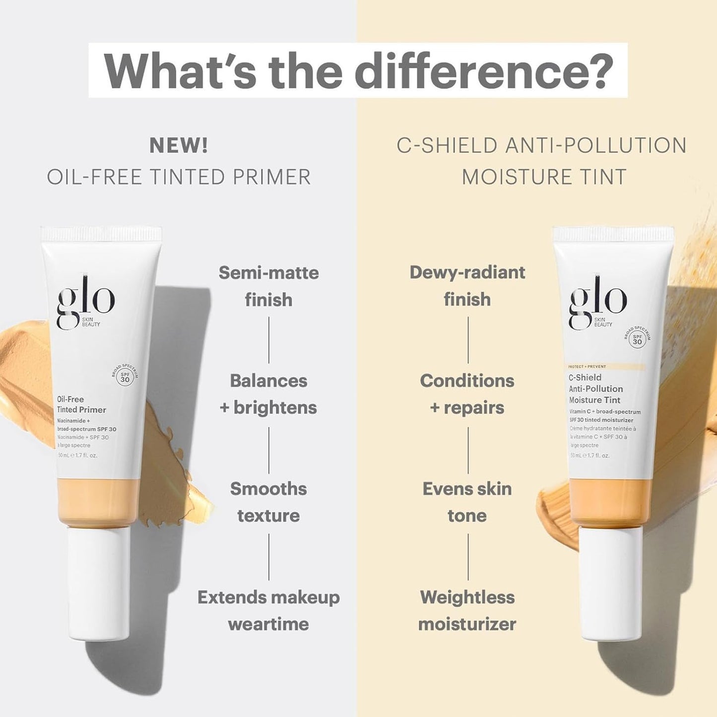 Glo Skin Beauty C-Shield Anti-Pollution Moisture Tint - Tinted Moisturizer With SPF 30 for Face, Broad Spectrum Protection & Vitamin C, 1.7 Oz (8N-Dark)