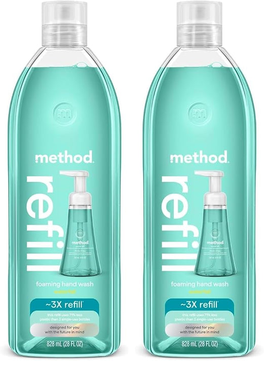 Method Foaming Hand Soap, Refill, Waterfall, 28 oz (Packaging May Vary) (Pack of 2)