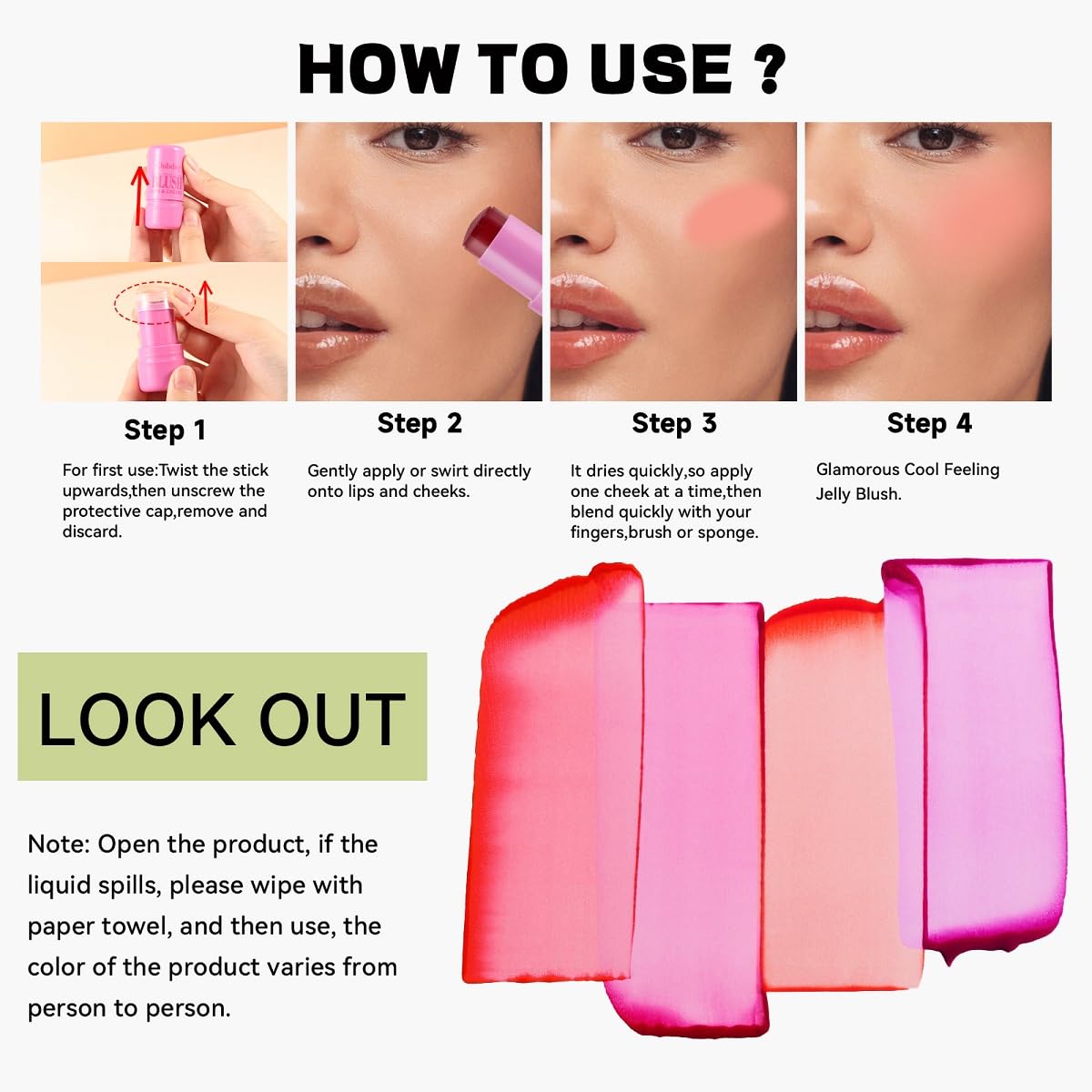 Milk Cooling Water Jelly Tint,Lip and Cheek Blush Cooling Water Jelly Tint,Vegan & Cruelty Free. (Berry)