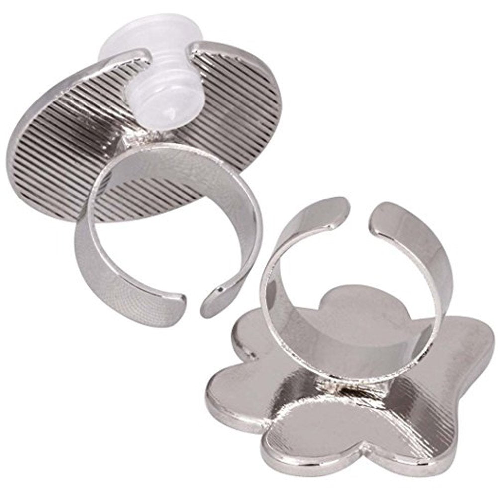2 Pieces Mini Nail Art Polish Holder Nail Art Palette Rings Nail Palette Finger Rings