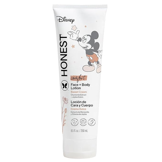 The Honest Company Moisturizing Face and Body Lotion Fast Absorbing Dermatologist Tested Hypoallergenic Disney’s Mickey Mouse Comfort Sweet Cream 8.5 fl oz