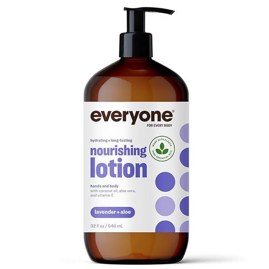 Everyone 2-in-1 Lotion for Hands/Body, 32 ounce (Pack of 1) Lavender and Aloe made with Essential Oils for Men and Women