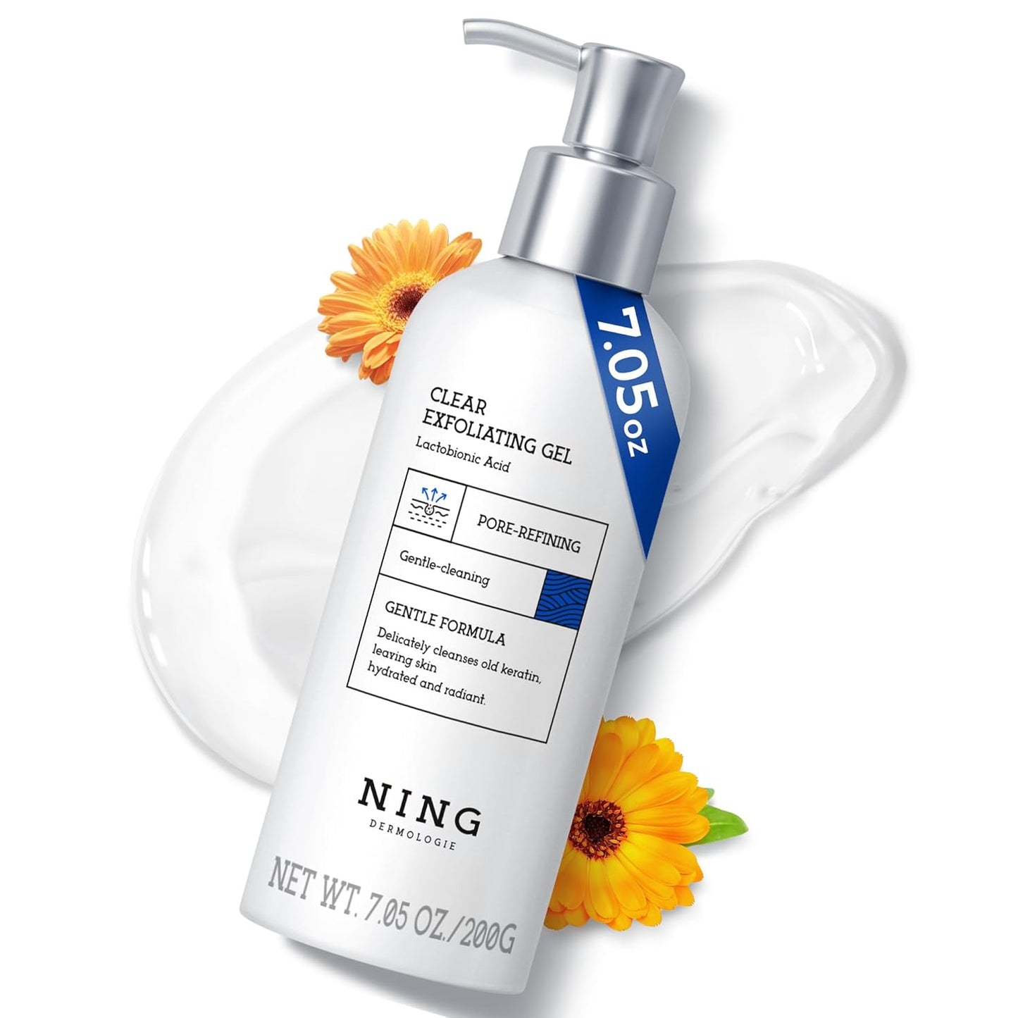 Exfoliating Face Wash: Gentle Face Exfoliator Peeling Gel with PHA & AHA, Niacinamide - Facial Scrub Cleanser Purifying Skin Blackhead Pore Refining Deep Cleansing Moisturizing |7.05OZ